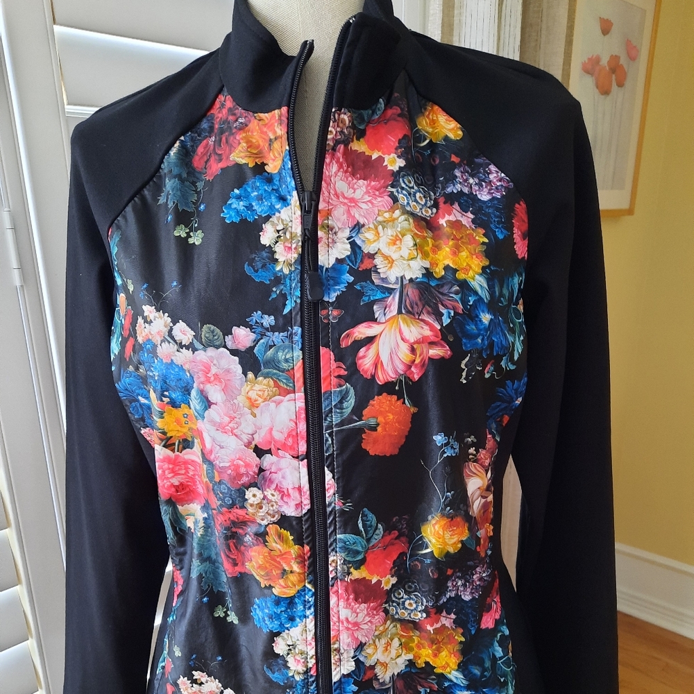 Bright flowered zip jacket